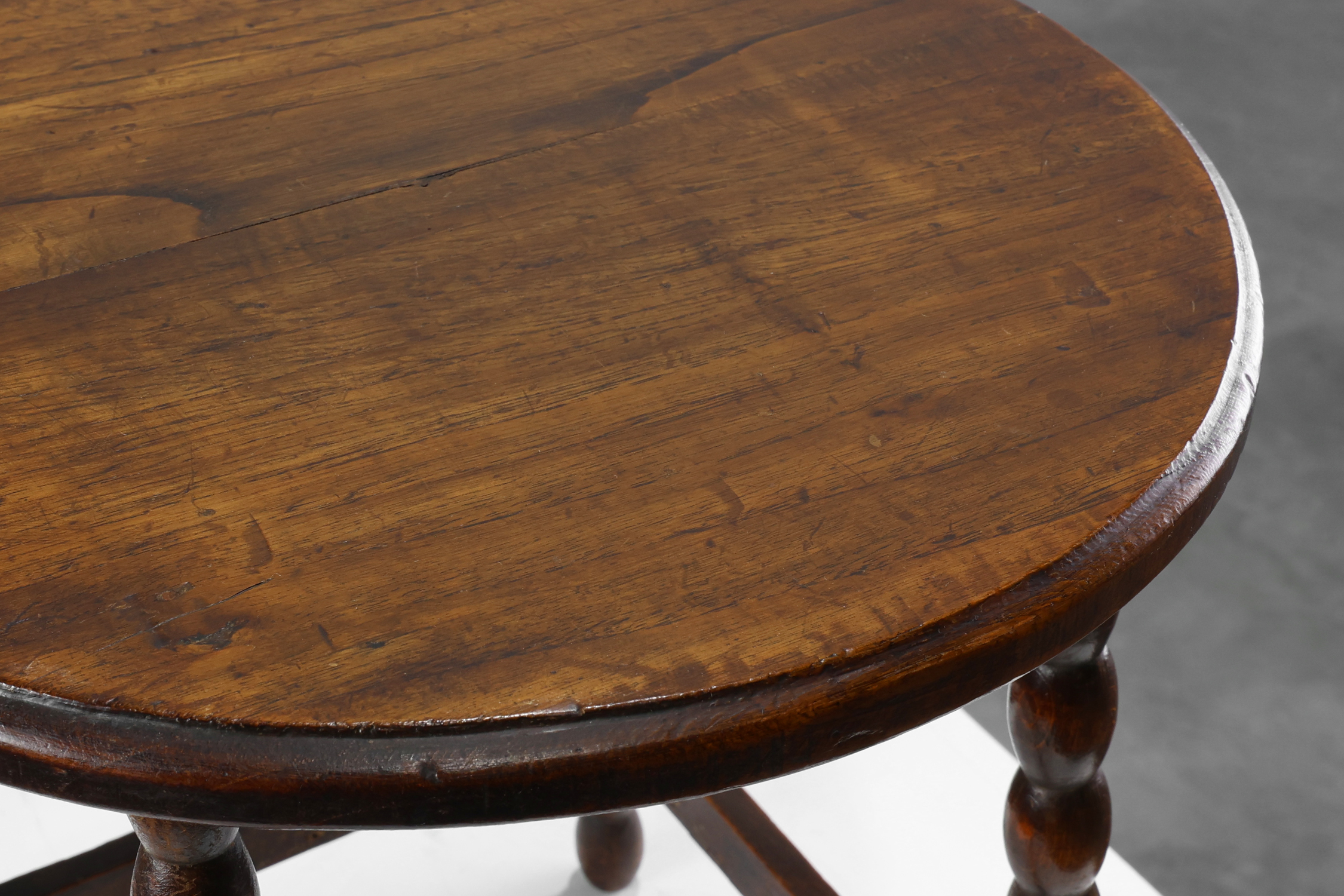French Provincial Rustic Oak Stool, circa 1900thumbnail